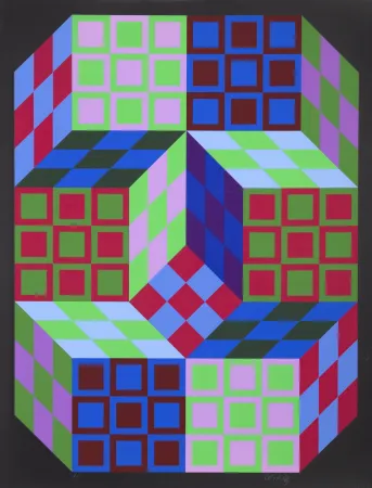 Zeefdruk Vasarely - Carden