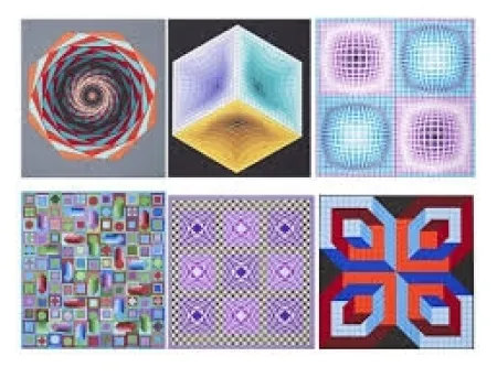 Zeefdruk Vasarely - Carpeta Jalons