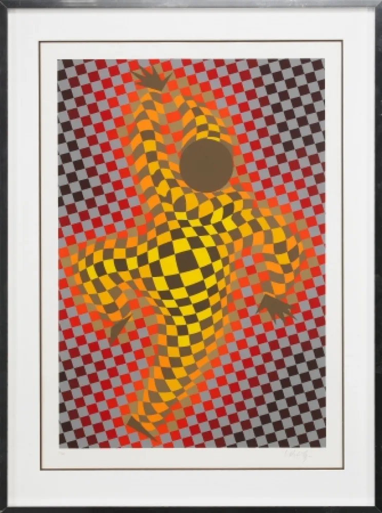 Zeefdruk Vasarely - Clown