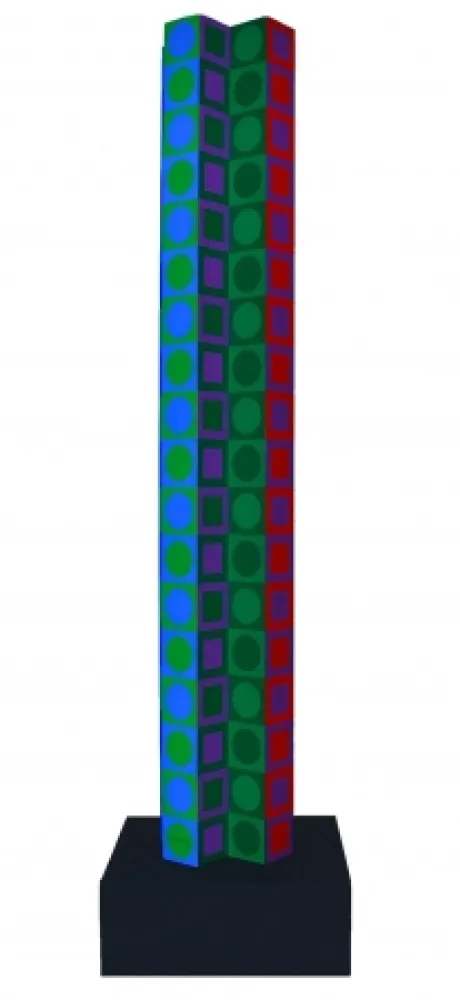Geen Techniek Vasarely - Colonne (Tower for 80th Birthday)