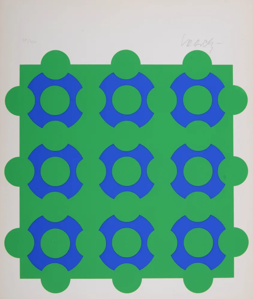 Zeefdruk Vasarely - Composition, 1967 - Hand-signed