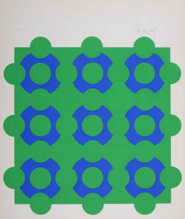 Zeefdruk Vasarely - Composition, 1967 - Hand-signed