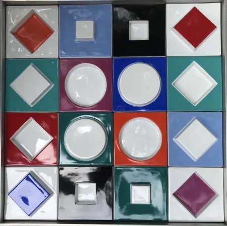 Keramiek Vasarely - Composition Caree Relief