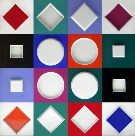 Geen Techniek Vasarely - Composition Carrée Relief, 1970