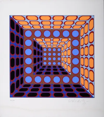 Zeefdruk Vasarely - Composition cinétique, c. 1975-1980 - Hand-signed & numbered