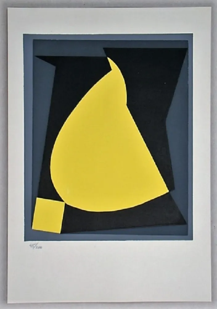 Zeefdruk Vasarely - Composition - Geh durch den Spiegel