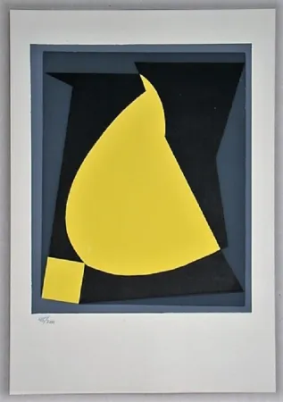 Zeefdruk Vasarely - Composition - Geh durch den Spiegel