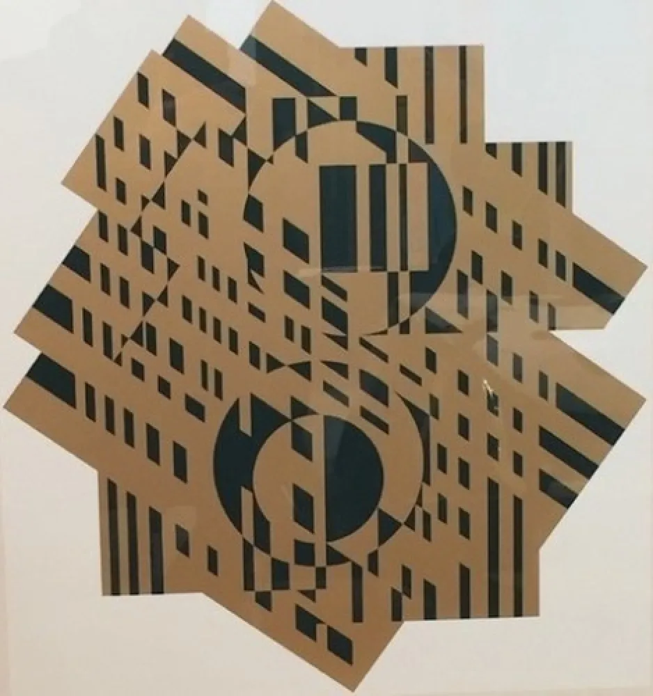 Lithografie Vasarely - Composition géométrique