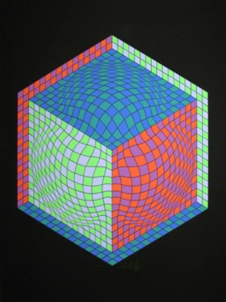 Zeefdruk Vasarely - Composition M