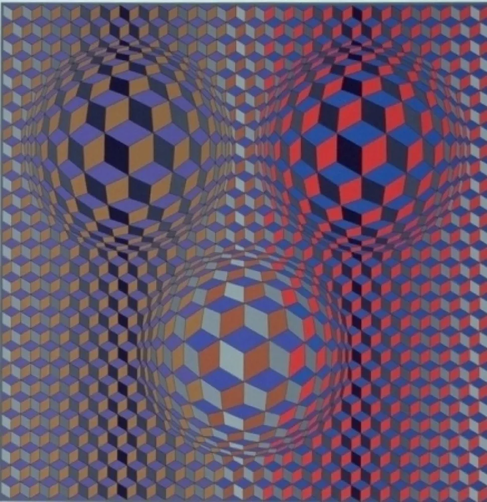 Lithografie Vasarely - Conjonction