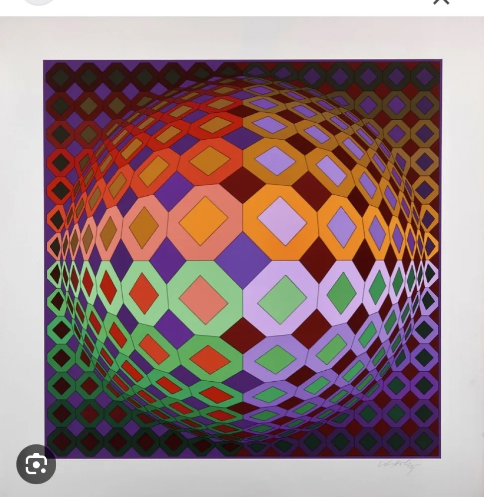 Zeefdruk Vasarely - Dombodka - 1978