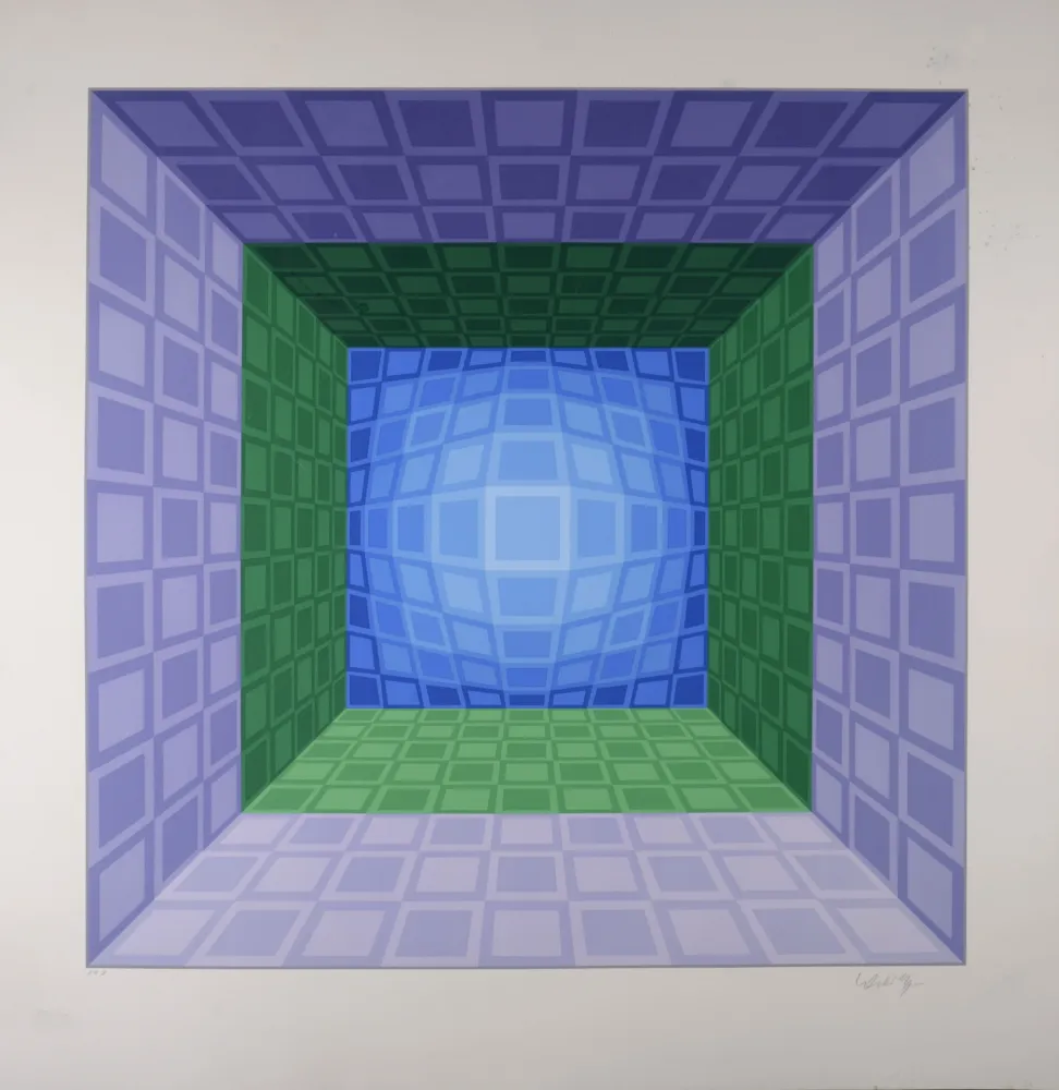 Zeefdruk Vasarely - Dorlac, 1989 - Hand-signed
