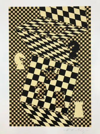 Lithografie Vasarely - ECHIQUIER