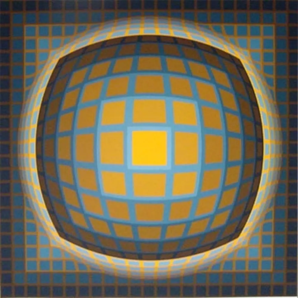 Zeefdruk Vasarely - Enigma 3