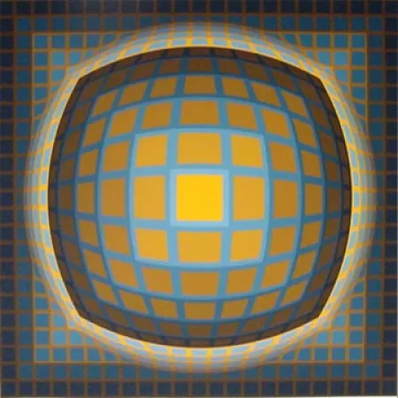 Zeefdruk Vasarely - Enigma 3