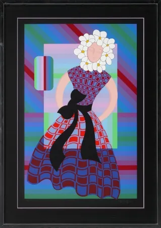 Zeefdruk Vasarely - Flower Girl