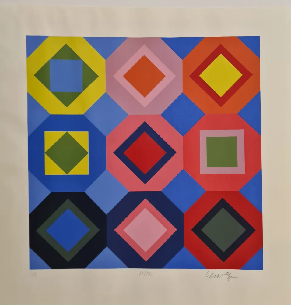 Zeefdruk Vasarely - Folkokta 