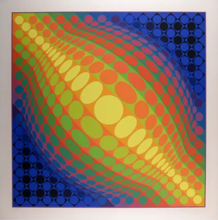 Zeefdruk Vasarely - Globe, 1974 - Hand-signed