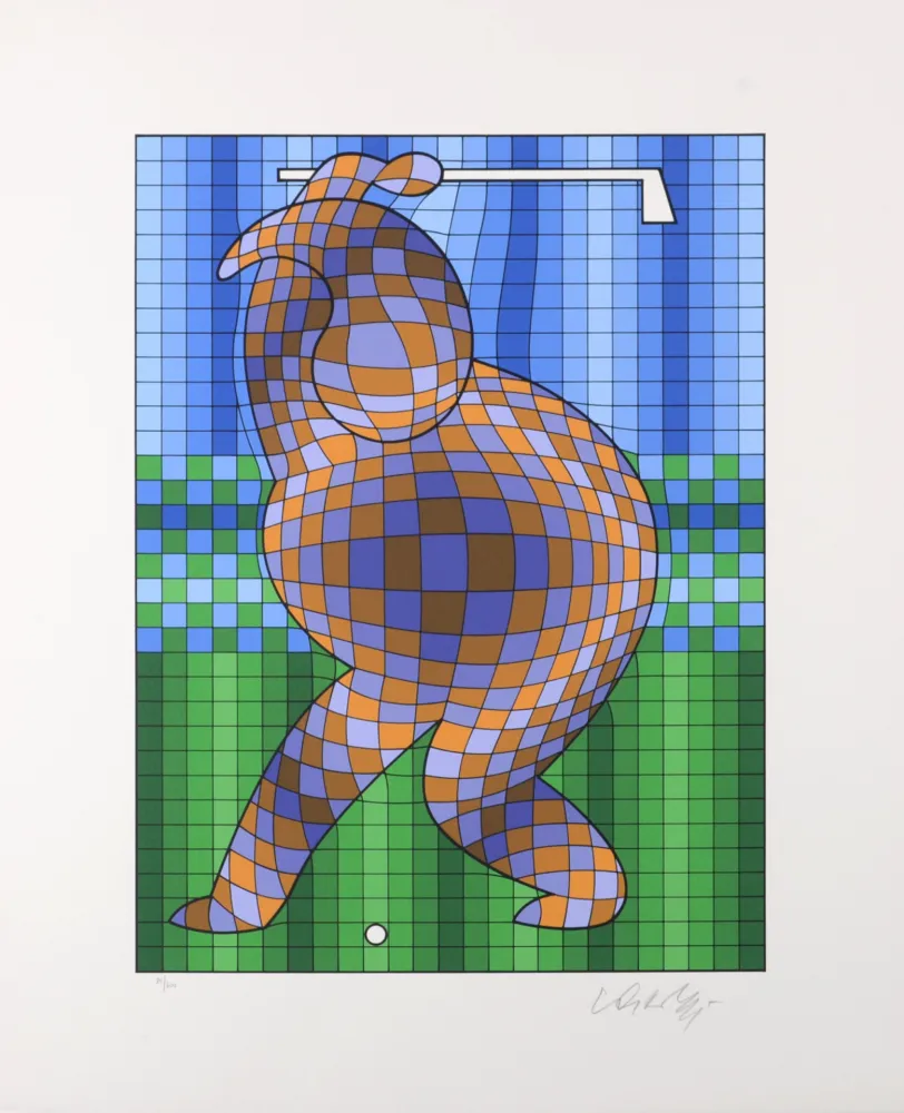 Zeefdruk Vasarely - Golf, 1980 - Hand-signed!