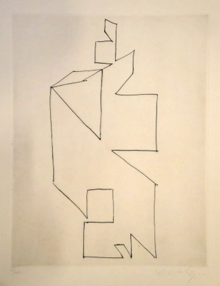 Gravure Vasarely - Gordes Synthèse