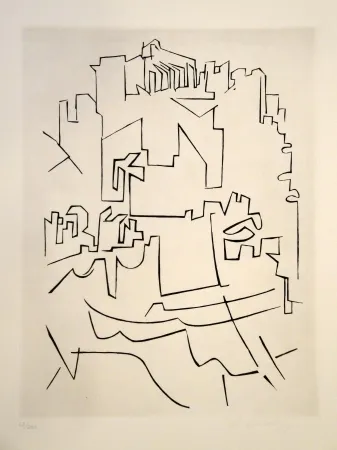 Gravure Vasarely - Gordes Village