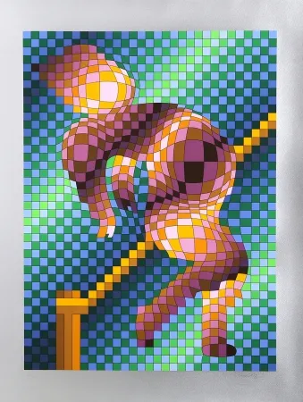 Zeefdruk Vasarely - Harlequin Sportif