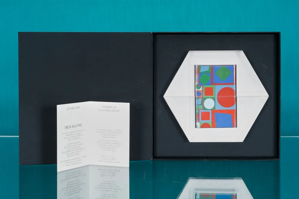 Geïllustreerd Boek Vasarely - Hexagone - 1988, Artbooks and Sculpture Hand-signed