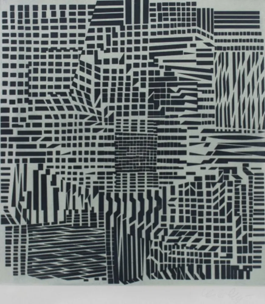 Ets En Aquatint Vasarely - Hommage a Bach III, ca