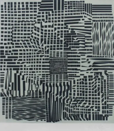 Ets En Aquatint Vasarely - Hommage a Bach III, ca