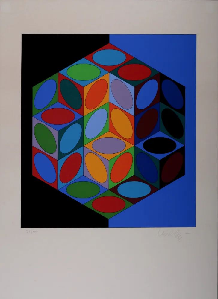 Zeefdruk Vasarely - Idom-3