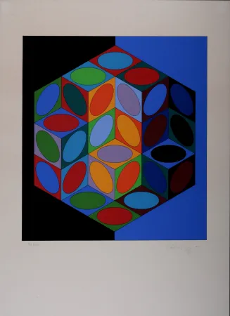 Zeefdruk Vasarely - Idom-3