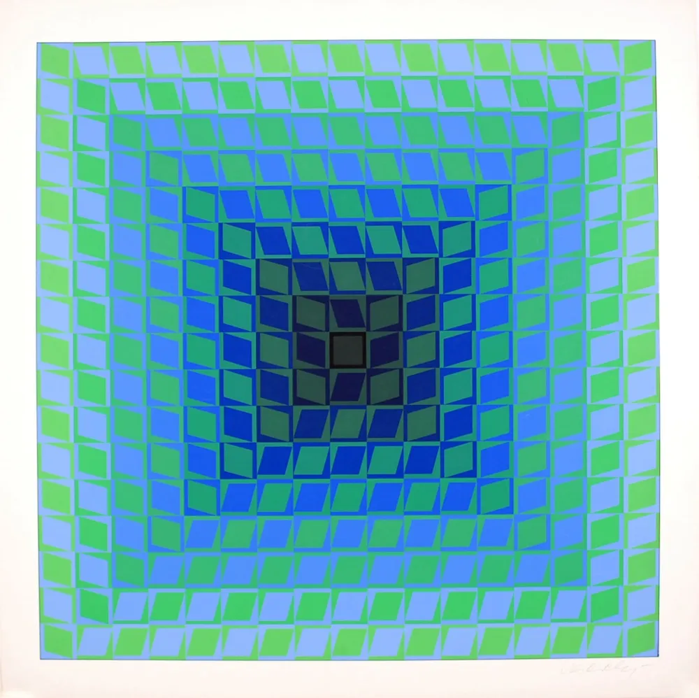 Zeefdruk Vasarely - IX POSITIF - QUASAR