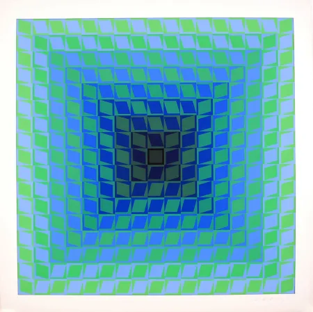 Zeefdruk Vasarely - IX POSITIF - QUASAR