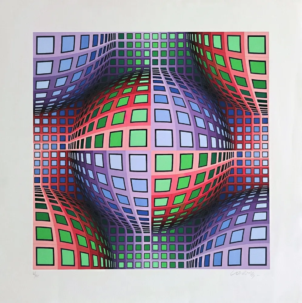 Zeefdruk Vasarely - Lava