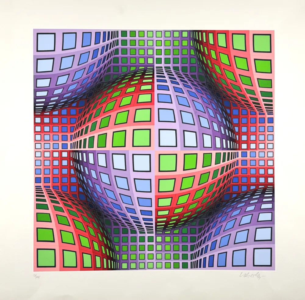 Zeefdruk Vasarely - Lava 
