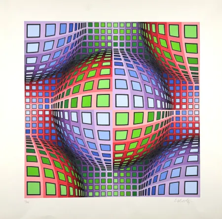 Zeefdruk Vasarely - Lava 