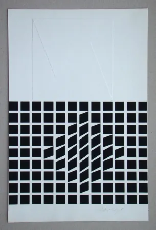 Zeefdruk Vasarely - Likka-2 ( relief )