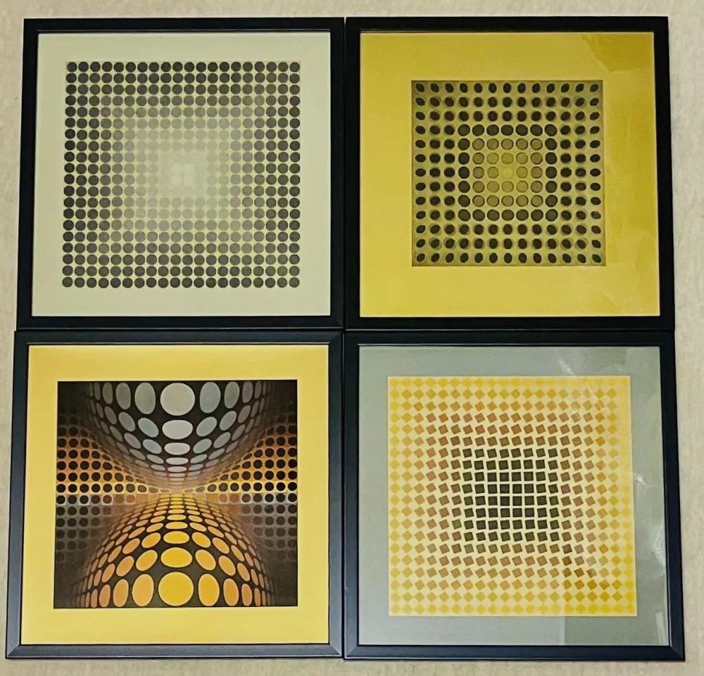 Geen Techniek Vasarely - Lot Sérigraphies encadrés