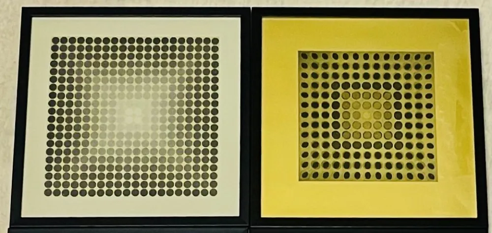 Zeefdruk Vasarely - Lot Sérigraphies encadrés