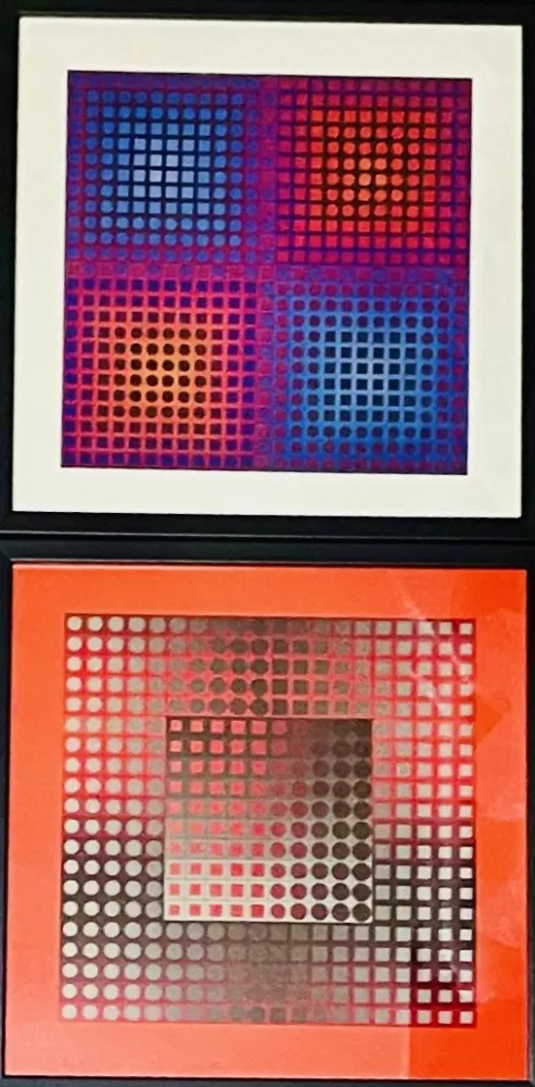 Zeefdruk Vasarely - Lot Sérigraphies encadrés