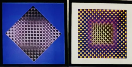 Zeefdruk Vasarely - Lot Sérigraphies encadrés