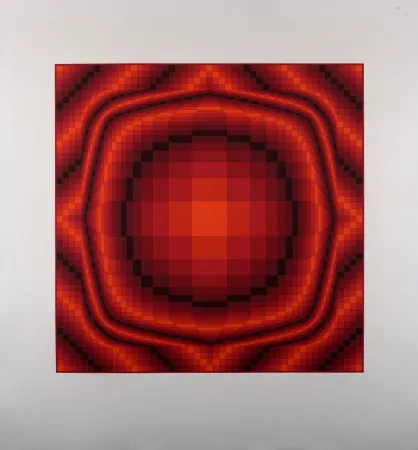 Zeefdruk Vasarely - Mantra Rouge, c.1977 - Hand-signed & numbered!