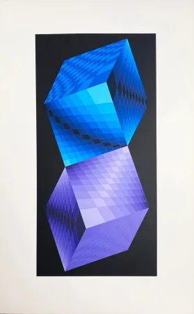 Zeefdruk Vasarely - Meta