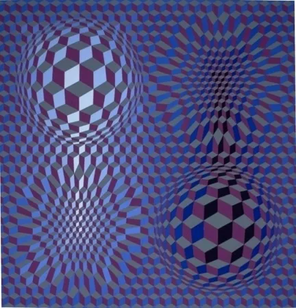 Lithografie Vasarely - Metagalaxie
