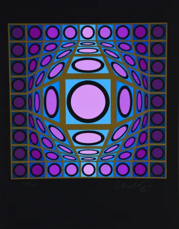 Zeefdruk Vasarely - Microcosmos 