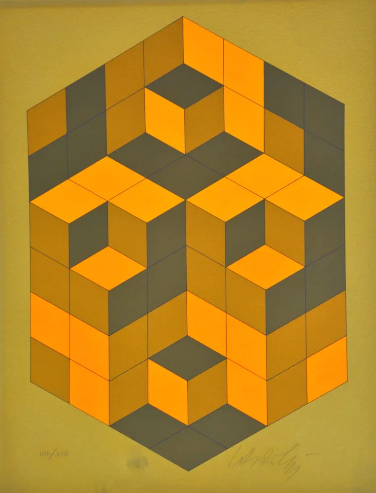 Zeefdruk Vasarely - Microcosmos