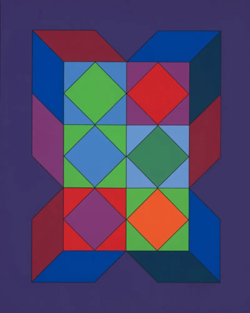 Zeefdruk Vasarely - Ohne Titel XLVI