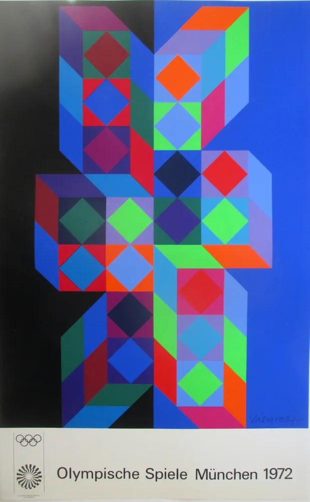 Zeefdruk Vasarely - OL 1972 - original silkscreen 