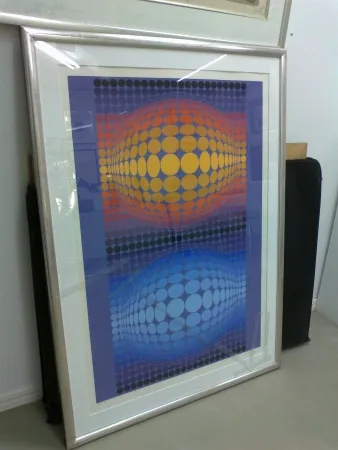 Zeefdruk Vasarely - Oltar Zoeld