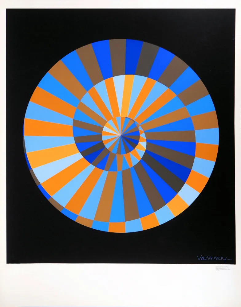 Zeefdruk Vasarely - Olympia, Ciel et Soleil (composition cinétique)
